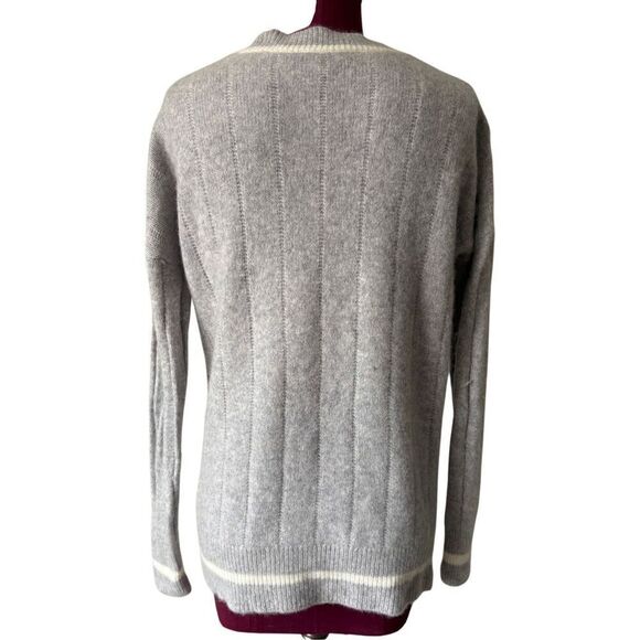 Kokun Cashmere Cardigan Size L Gray Button Front Pockets - Picture 2 of 10